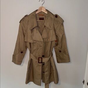 Tod's Short Tan Trench Coat with Belt